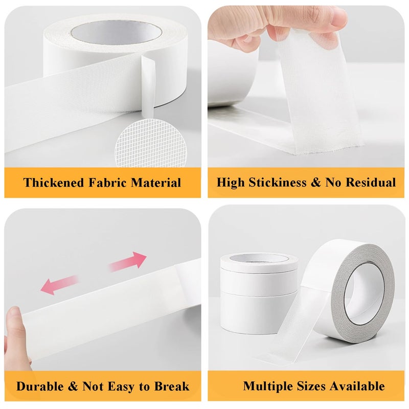 Hoacm Heavy Duty Double Sided Tape for Clothes, 2Inch X 40FT Stitch Witchery Hem Tape for Pants Curtains Clothes Fabric Sofa Covers, No Sewing Ironing, Strong Adhesive Tape for Rug, Carpet, Art - Image 2